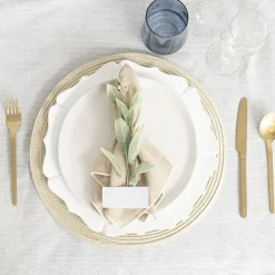 Scallop Rim Charger Plate Pack 4 White (33cmD)