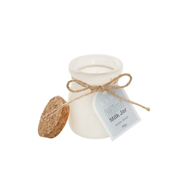 Scented Candle Mini Milk Jar Amber Blush (80g)