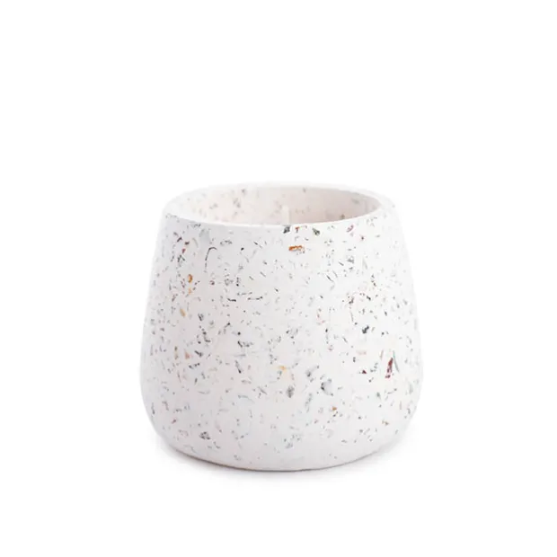 Scented Candle Terrazzo Vanilla White Medium 80g (9.4x8cmH)