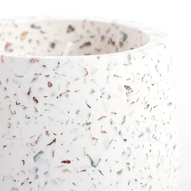 Scented Candle Terrazzo Vanilla White Medium 80g (9.4x8cmH)
