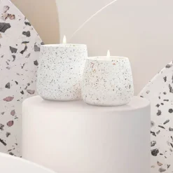 Scented Candle Terrazzo Vanilla White Large 100g (9.8x10cmH)