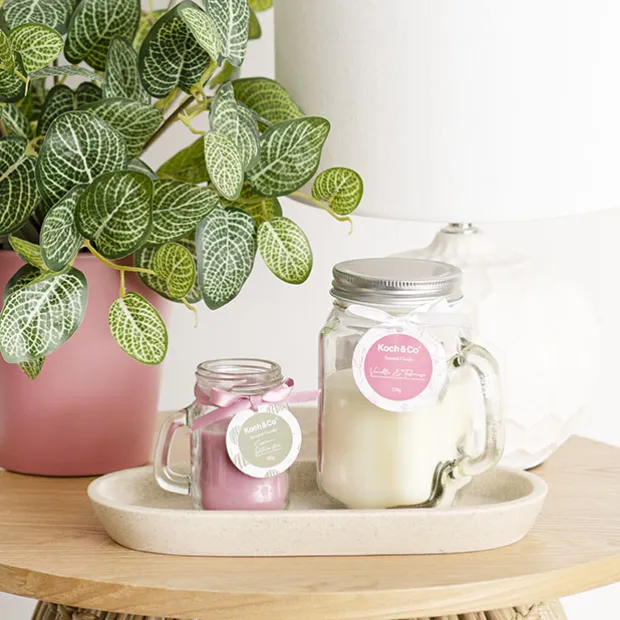 Scented Mason Jar Candle Ivory Vanilla Tuberose 250g 8x13cmH