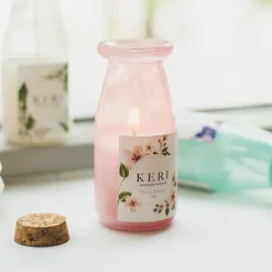 Scented Milk Jar Candle Melody Cherry Blossom 90g 6x12.5cmH