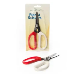 Scissors Florist and CRAFT Red & Cream (20cm - 8")