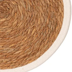 Seagrass & Cotton Round Table Placemat Set 2 Beige (40cmD)