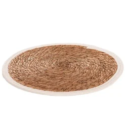 Seagrass & Cotton Round Table Placemat Set 2 Beige (40cmD)