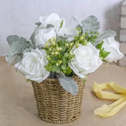 Seagrass Planter Round Natural (17.5cmDx15cmH)