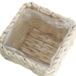 Seagrass Planter Squat Set of 2 Natural White (19x19x13cmH)