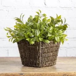 Seagrass Planter with Liner Square Natural (17.5x17.5x14cmH)