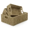 Seagrass Tray Rectangle Set of 3 Natural (40x30x14cmH)