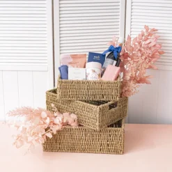 Seagrass Tray Rectangle Set of 3 Natural (40x30x14cmH)