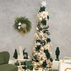 Shape Easy Snow Pine Narrow LED Tree White (76x230cmH)