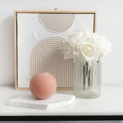 Siena Real Touch Rose Bouquet x 5 Heads White (26cmH)