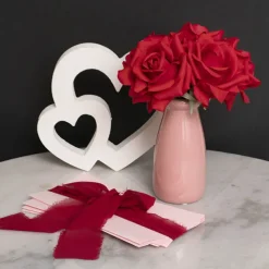 Siena Real Touch Rose Bouquet x 5 Heads Red (26cmH)