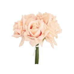Siena Real Touch Rose Bouquet x 5 Heads Soft Peach (26cmH)