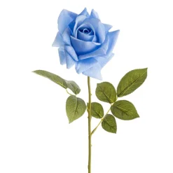 Siena Real Touch Rose Full Bloom Soft Blue (60cmH)
