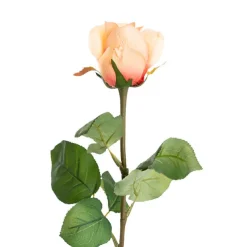 Siena Silk Rose Large Bud Half Open Peach (66cmH)