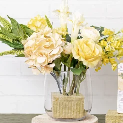 Siena Silk Rose Open Soft Yellow (67cmH)