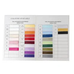 Single Face Satin Ribbon 15mm Sample Swatch Book (A4)