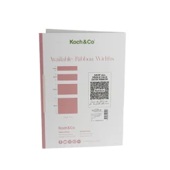 Single Face Satin Ribbon 15mm Sample Swatch Book (A4)