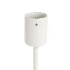 Single Metal Taper Candle Holders White (8.8x25cmH)