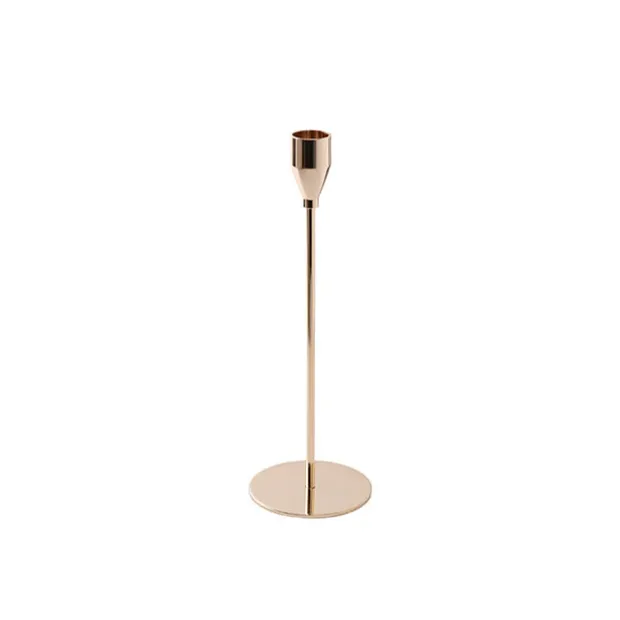 Single Metal Taper Candle Holder Gold (8x22cmH)