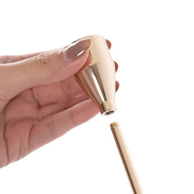 Single Metal Taper Candle Holder Gold (8x22cmH)