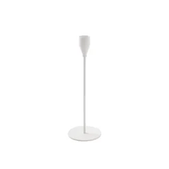 Single Metal Taper Candle Holder White (8x22cmH)