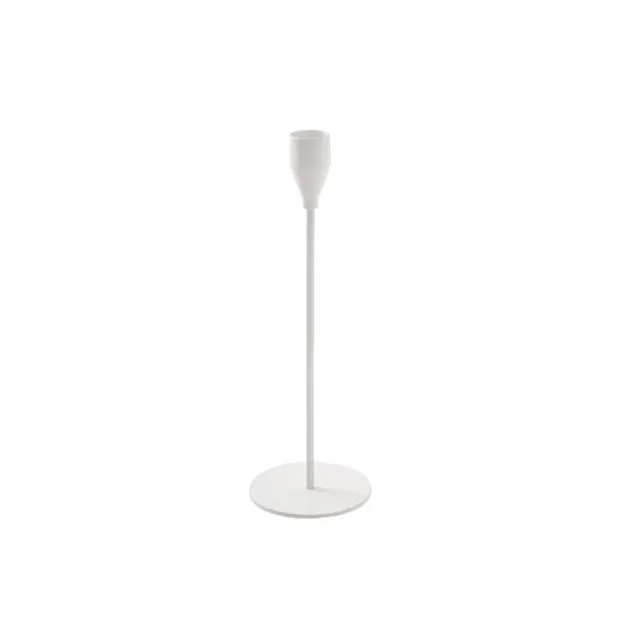 Single Metal Taper Candle Holder White (8x22cmH)
