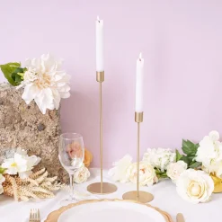 Single Metal Taper Candle Holders Gold (8.8x35cmH)