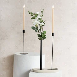 Single Metal Tube Vase Black (8cmDx28cmH)