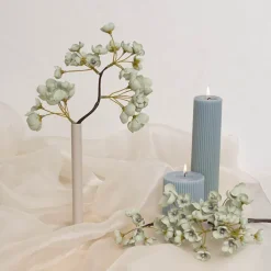 Single Metal Tube Vase Light Grey (8cmDx18cmH)