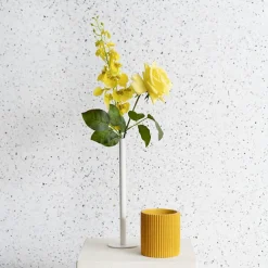 Single Metal Tube Vase White (8cmDx28cmH)