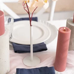 Single Metal Tube Vase White (8cmDx18cmH)