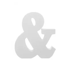 Single Wooden Letter "&" White (18cmH)