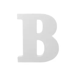 Single Wooden Letter "B" White (18cmH)