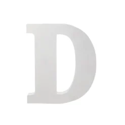 Single Wooden Letter "D" White (18cmH)