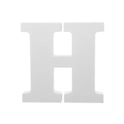Single Wooden Letter "H" White (18cmH)