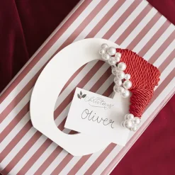 Single Wooden Letter "O" White (18cmH)