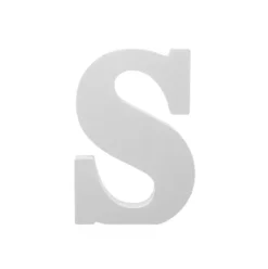 Single Wooden Letter "S" White (18cmH)
