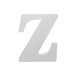 Single Wooden Letter "Z" White (18cmH)