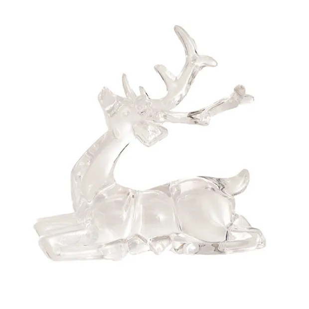 Sitting Acrylic Reindeer Clear (11.5cmH)