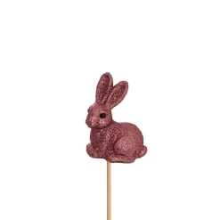 Sitting Bunny Rabbit Pick Pack 2 Glitter Pink (25cmH)