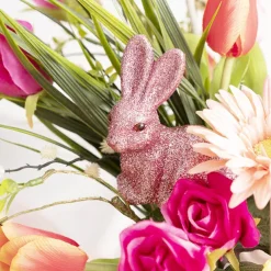 Sitting Bunny Rabbit Pick Pack 2 Glitter Pink (25cmH)