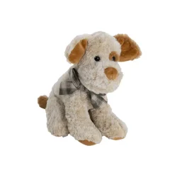 Smudges Puppy w Bow Plush Soft Toy Soft Brown (25cmHT)