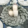 Snow Flocked Traditional Pine Wreath White (45cmD)