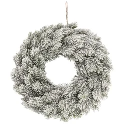 Snow Flocked Traditional Pine Wreath White (45cmD)