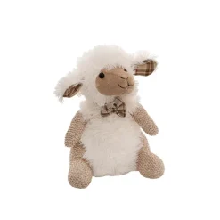 Spencer the Lamb w Bow Tie Plush Soft Toy Brown (22cmST)