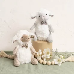 Spencer the Lamb w Bow Tie Plush Soft Toy Brown (22cmST)