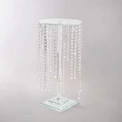 Spiral Crystal Centrepiece Stand Round Clear (62cmH)